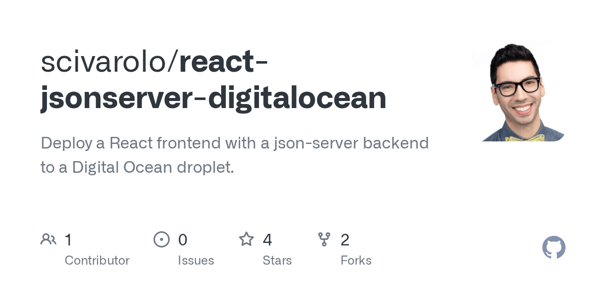 GitHub scivarolo/reactjsonserverdigitalocean Deploy a React