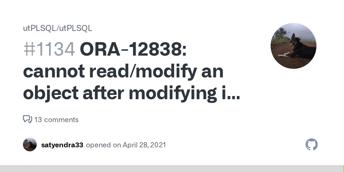 ORA12838 cannot read/modify an object after modifying it in parallel