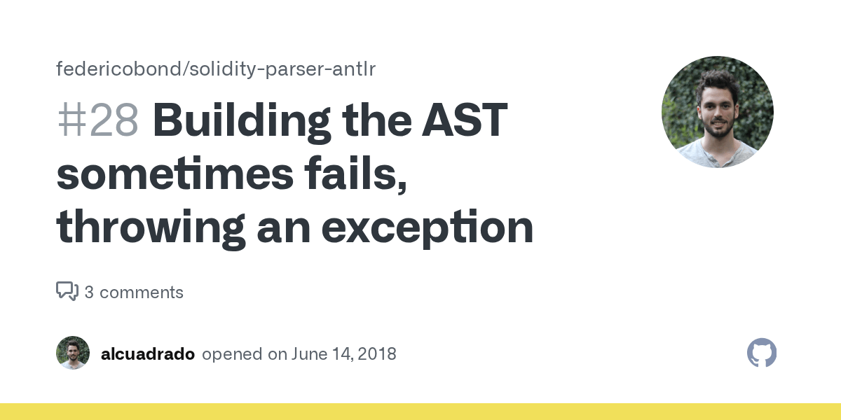 Building the AST sometimes fails, throwing an exception · Issue 28