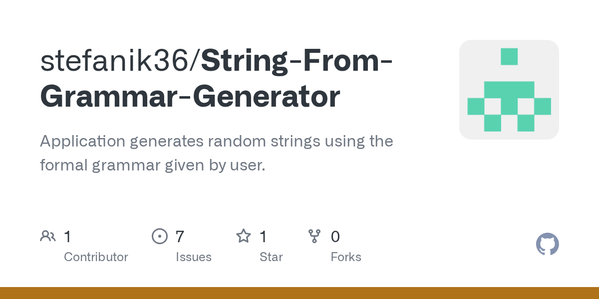 GitHub stefanik36/StringFromGrammarGenerator Application
