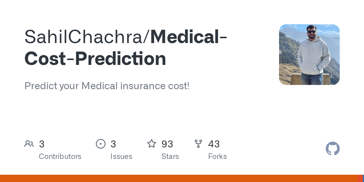 GitHub SahilChachra/MedicalCostPrediction Predict your Medical