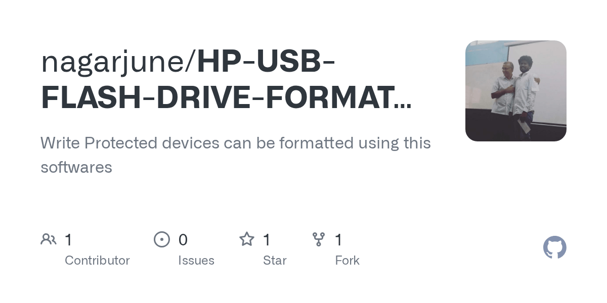 GitHub nagarjune/HPUSBFLASHDRIVEFORMATTOOLS Write Protected devices can be formatted