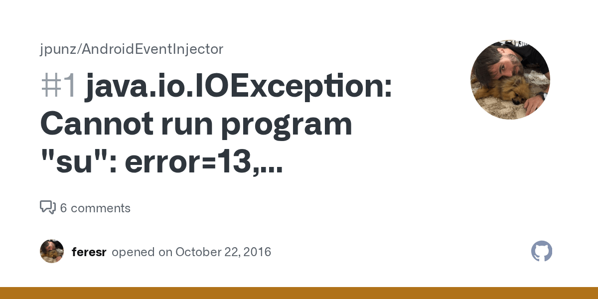 java.io.IOException Cannot run program "su" error=13, Permission
