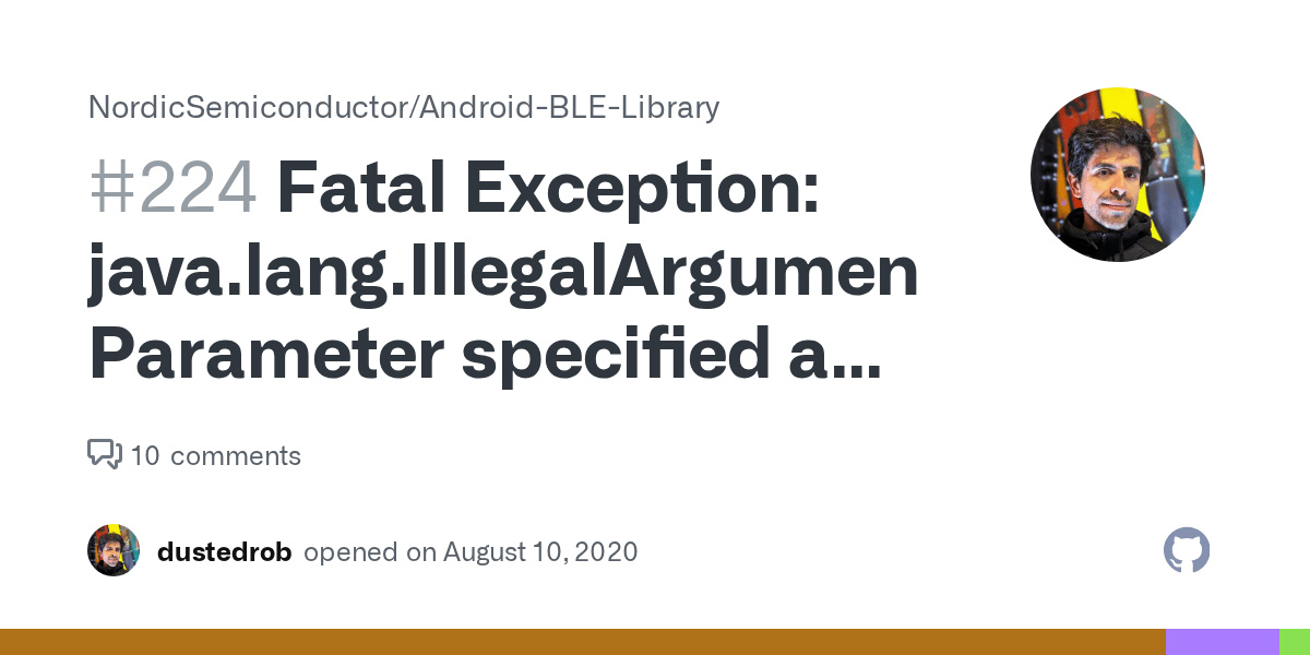 Fatal Exception java.lang.IllegalArgumentException Parameter