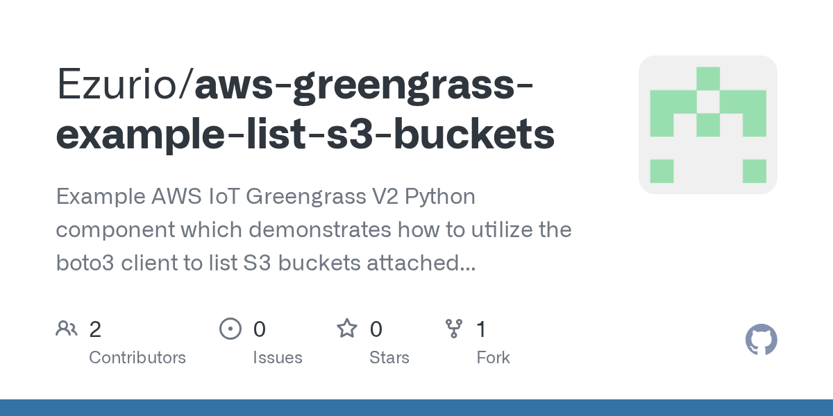 GitHub LairdCP/awsgreengrassexamplelists3buckets Example AWS