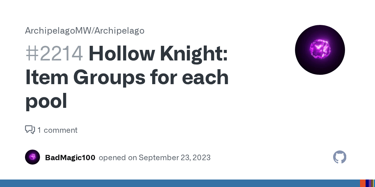 Hollow Knight Item Groups for each pool · Issue 2214 · ArchipelagoMW