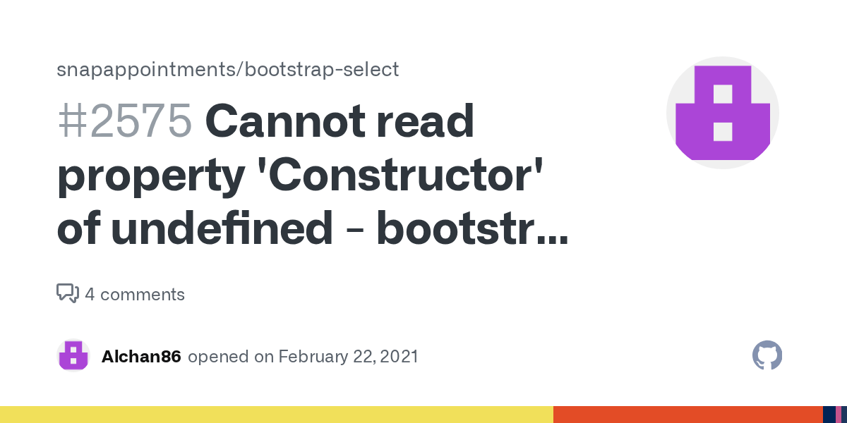 Cannot read property 'Constructor' of undefined bootstrap 5 · Issue