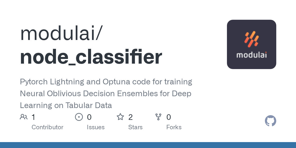 GitHub modulai/node_classifier Pytorch Lightning and Optuna code for