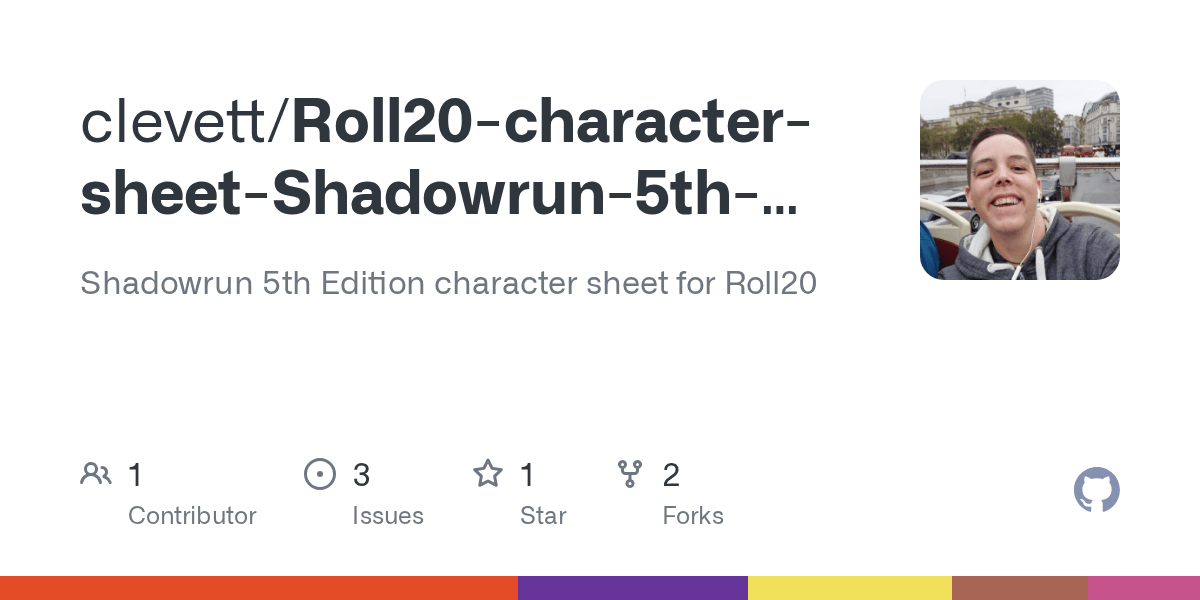 GitHub clevett/Roll20charactersheetShadowrun5thEdition