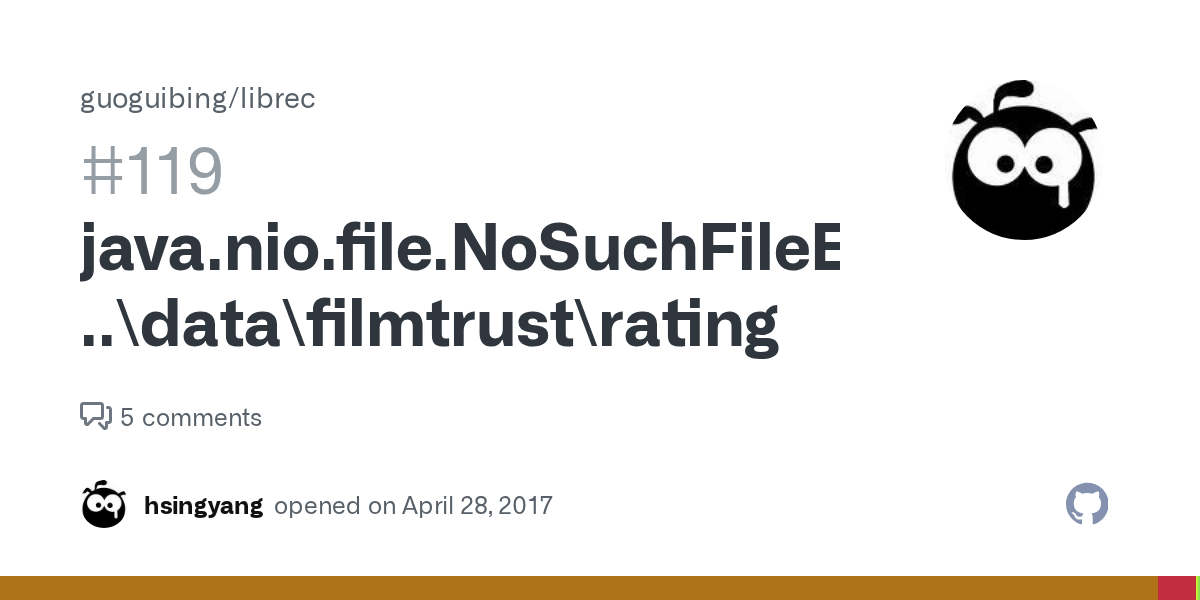 java.nio.file.NoSuchFileException ..\data\filmtrust\rating · Issue