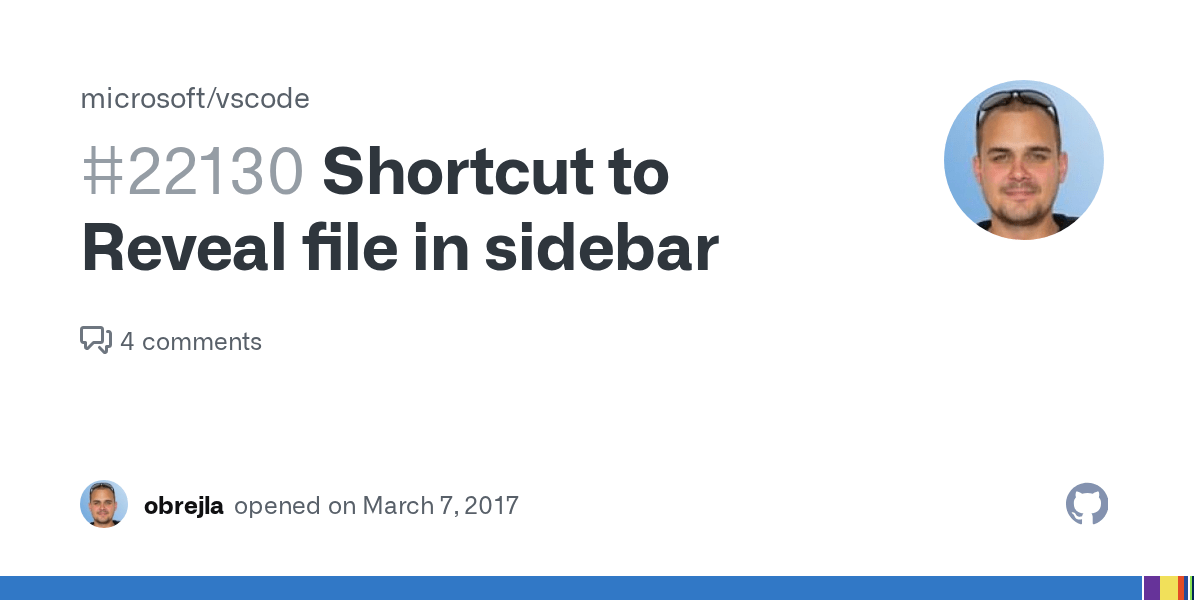 Shortcut to Reveal file in sidebar · Issue 22130 · microsoft/vscode