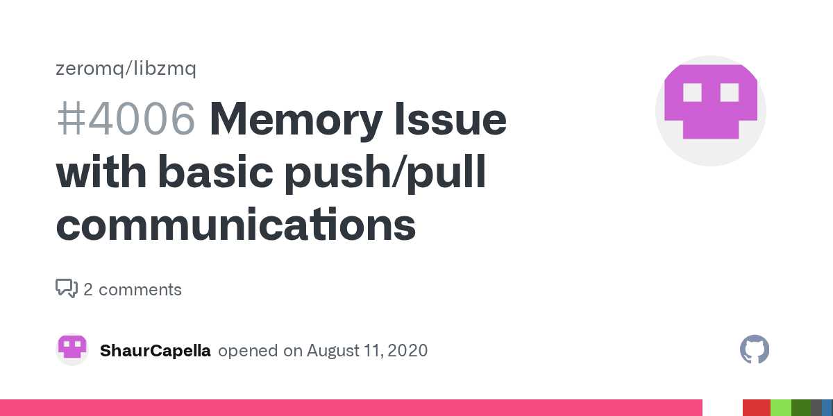 Memory Issue with basic push/pull communications · Issue 4006 · zeromq/libzmq · GitHub