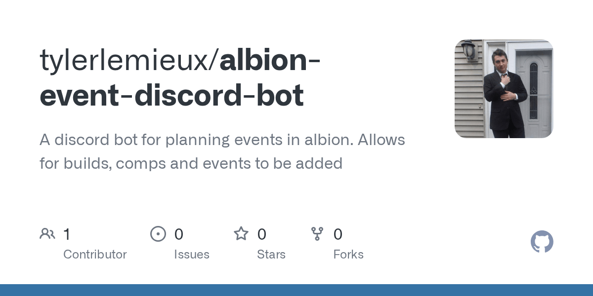 GitHub tylerlemieux/albioneventdiscordbot A discord bot for
