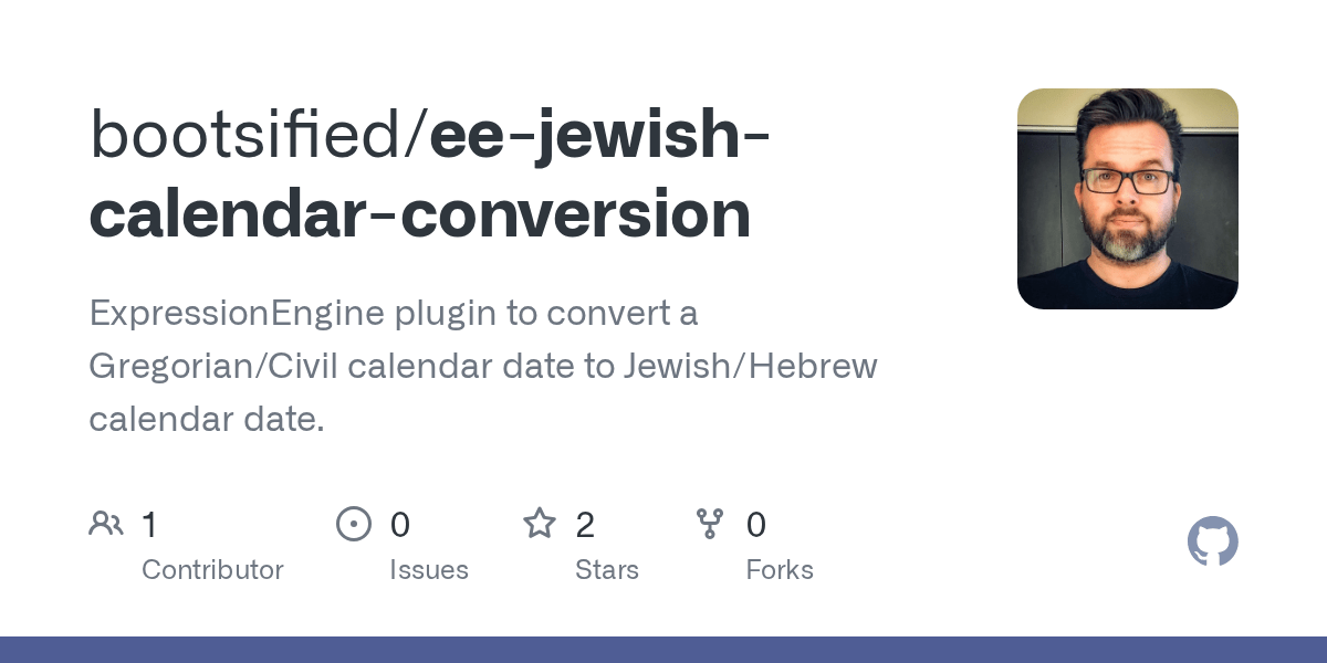 GitHub bootsified/eejewishcalendarconversion ExpressionEngine