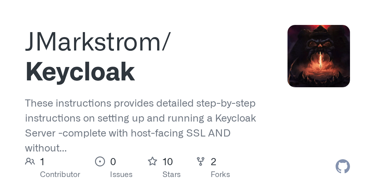 GitHub JMarkstrom/Keycloak These instructions provides detailed step