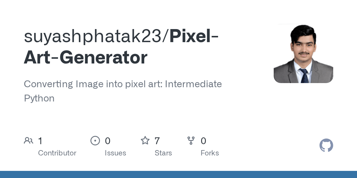 GitHub suyashphatak23/PixelArtGenerator Converting