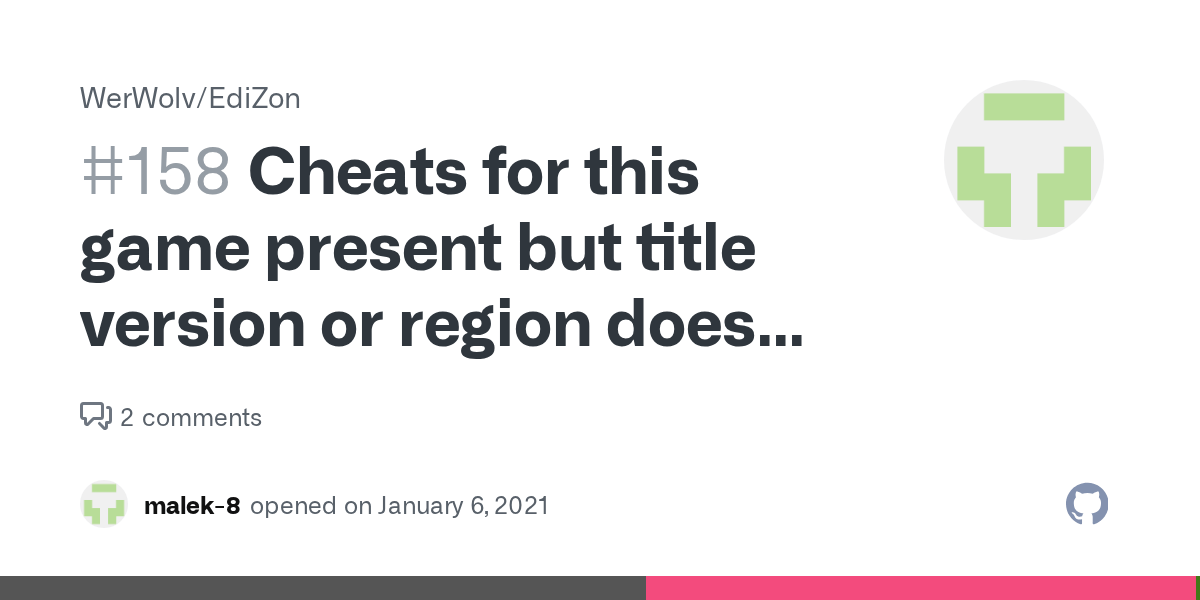 Cheats for this game present but title version or region doesn't match