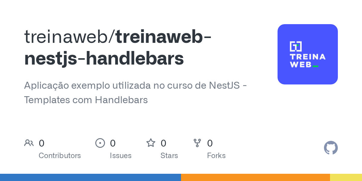 GitHub treinaweb/treinawebnestjshandlebars Aplicação exemplo