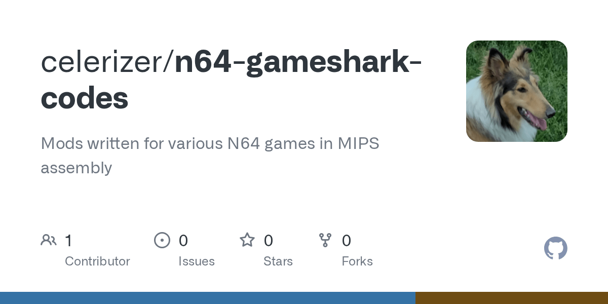 GitHub celerizer/n64gamesharkcodes Mods written for various N64 games in MIPS assembly