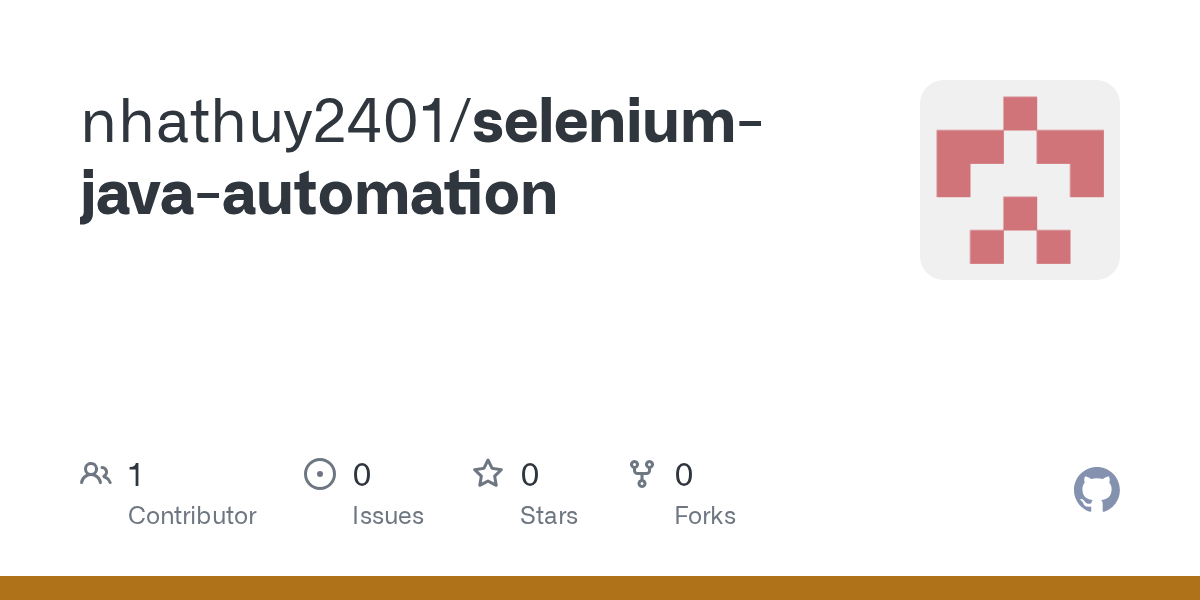 GitHub nhathuy2401/seleniumjavaautomation