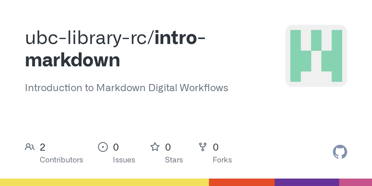 GitHub ubclibraryrc/intromarkdown Research Commons