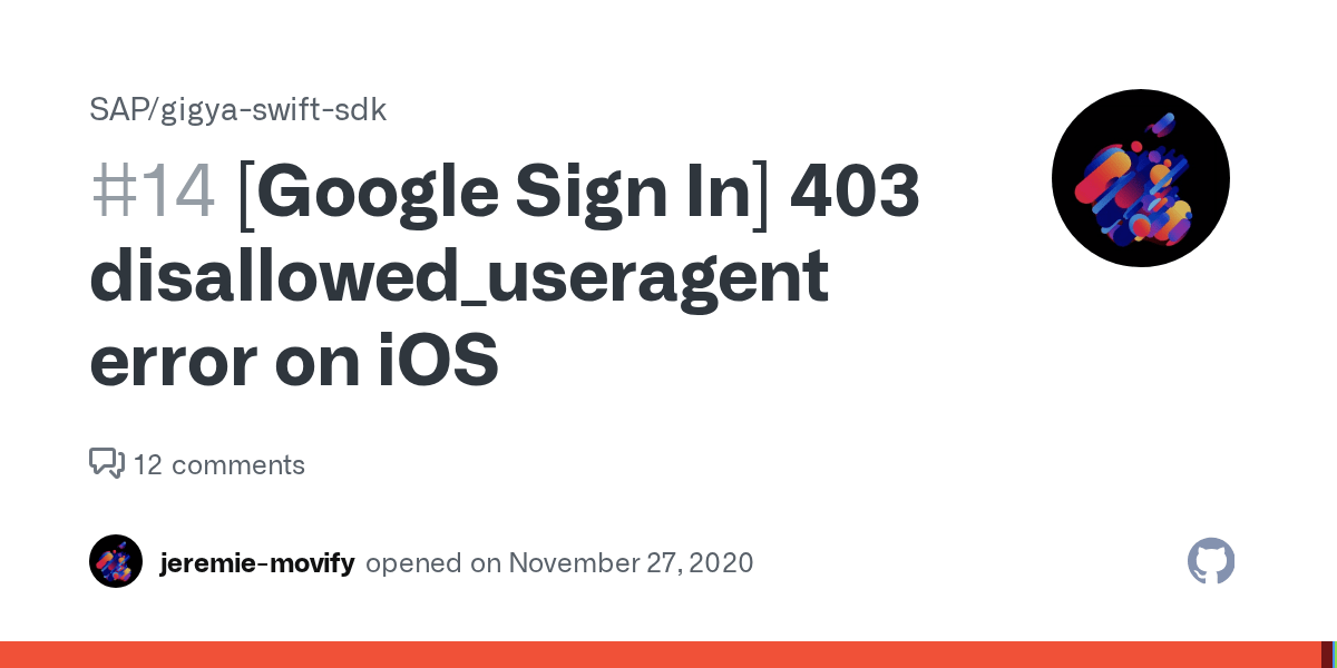 [Google Sign In] 403 disallowed_useragent error on iOS · Issue 14