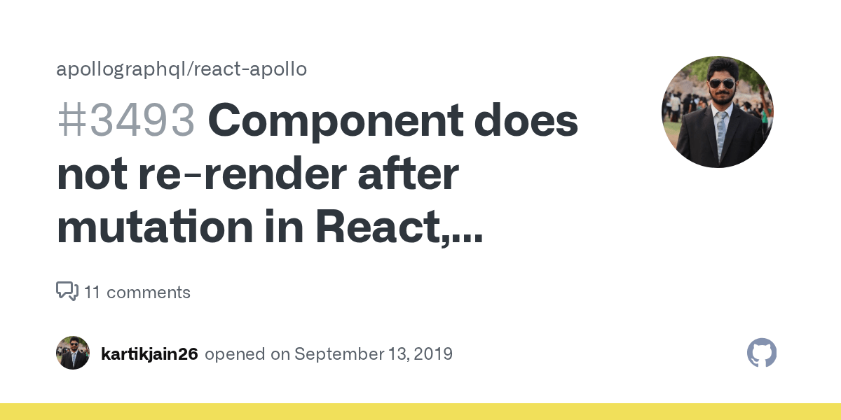 Component does not rerender after mutation in React, apolloreact