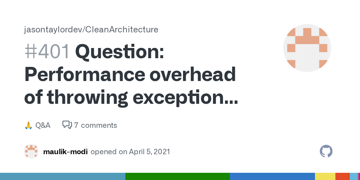 Question Performance overhead of throwing exception for validation
