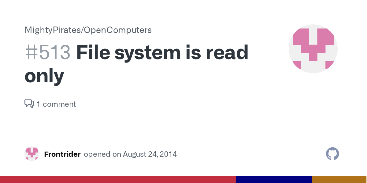 File system is read only · Issue 513 ·