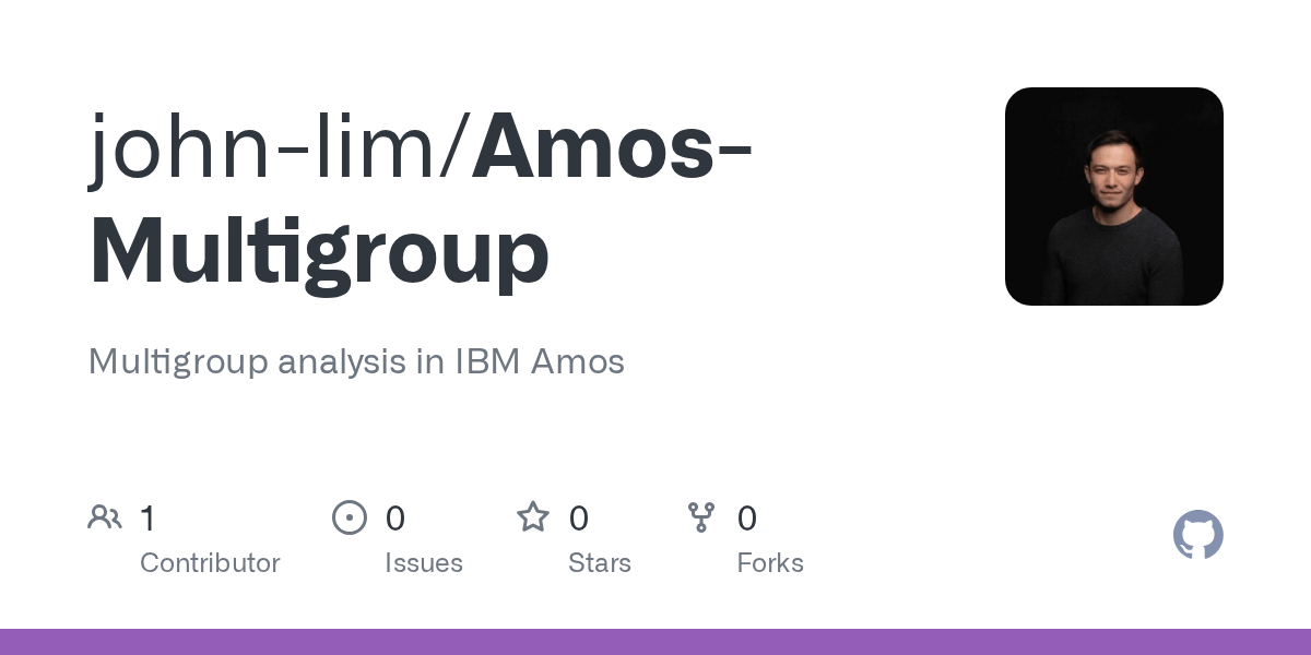 GitHub johnlim/AmosMultigroup Multigroup analysis in IBM Amos