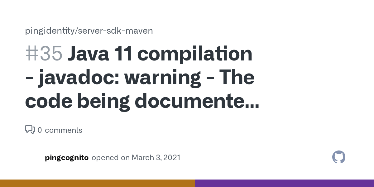 Java 11 compilation javadoc warning The code being documented uses