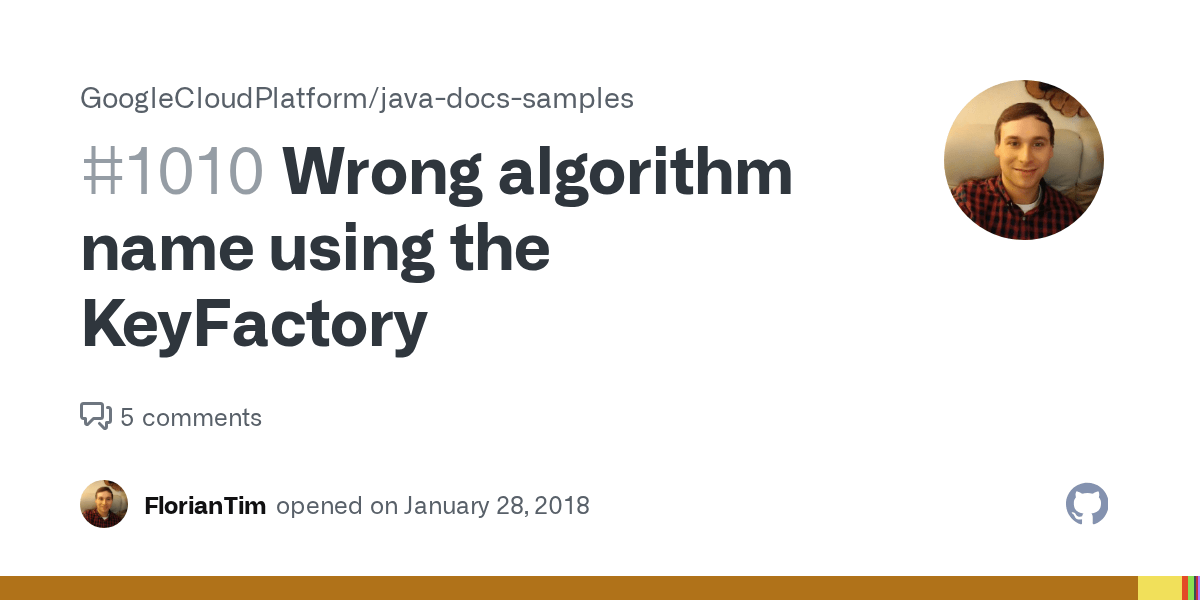 Wrong algorithm name using the KeyFactory · Issue 1010