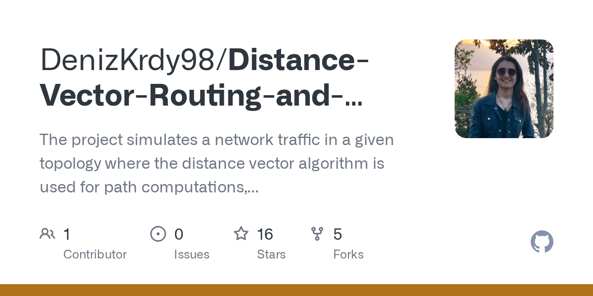 GitHub DenizKrdy98/DistanceVectorRoutingandFlowControlSimulator
