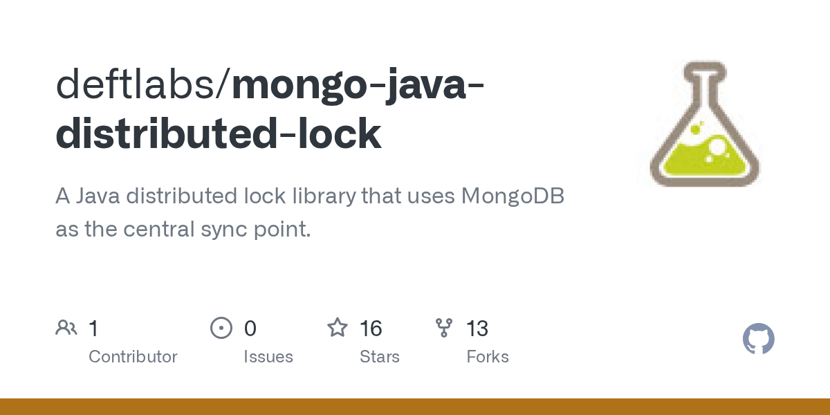 GitHub deftlabs/mongojavadistributedlock A Java distributed lock