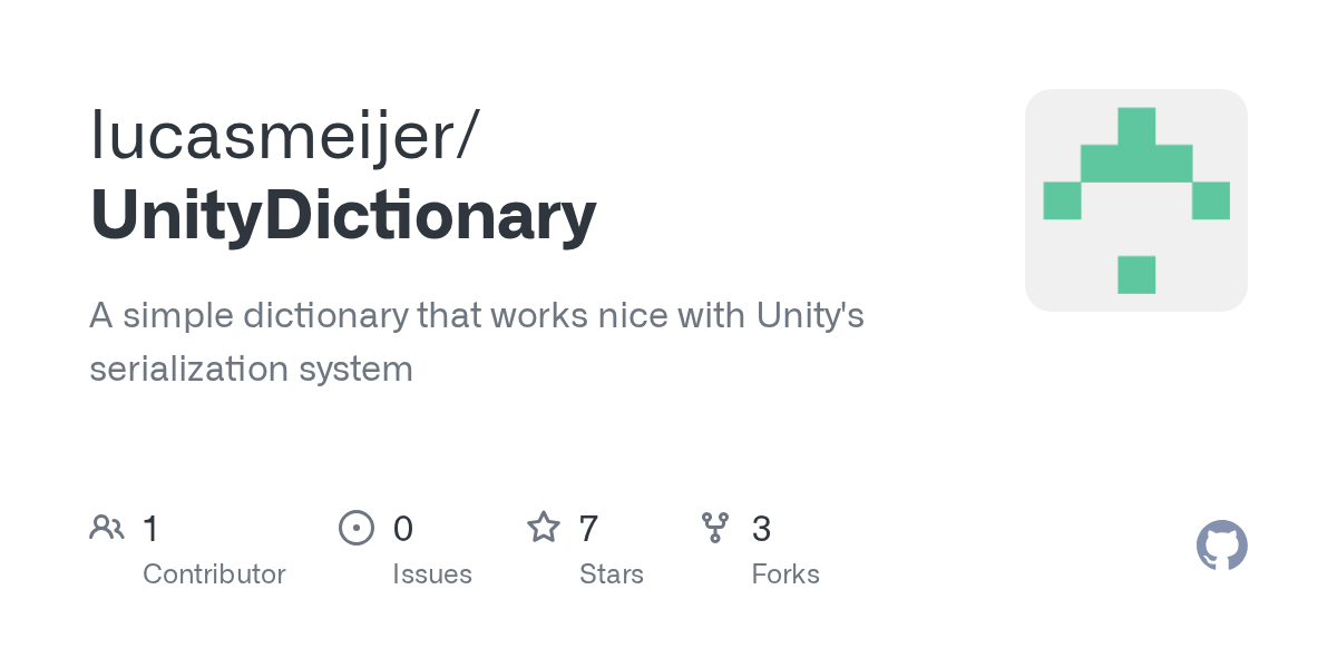 GitHub lucasmeijer/UnityDictionary A simple dictionary that works