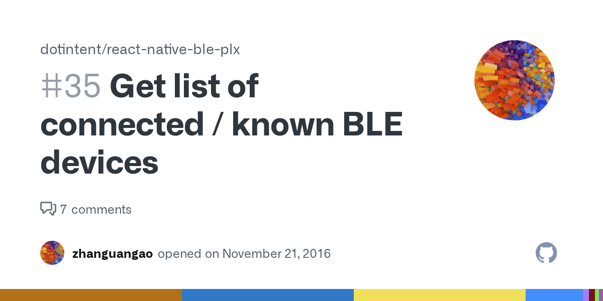 Get list of connected / known BLE devices · Issue 35 · dotintent/react