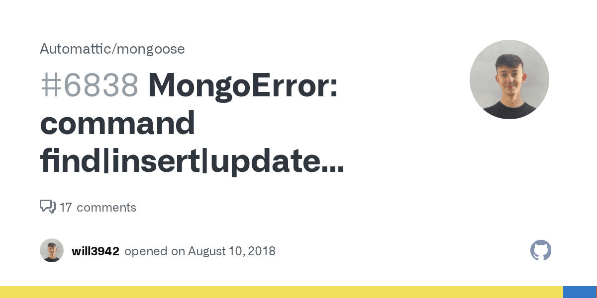 MongoError command findinsertupdate requires authentication · Issue