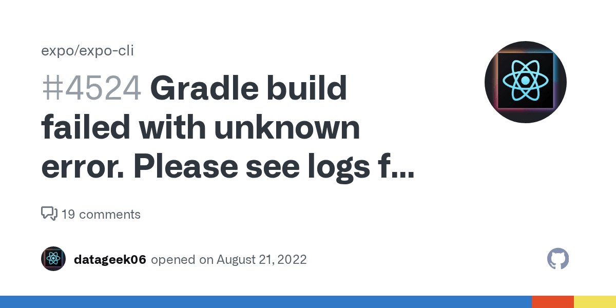 Gradle build failed with unknown error. Please see logs for the "Run