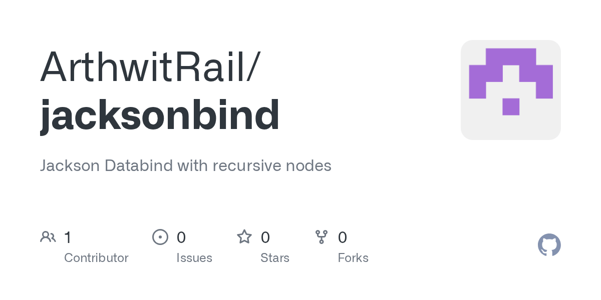 GitHub ArthwitRail/jacksonbind Jackson Databind with recursive nodes