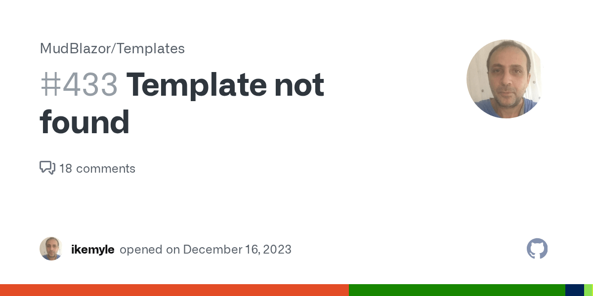 Template not found · Issue 433 · MudBlazor/Templates · GitHub