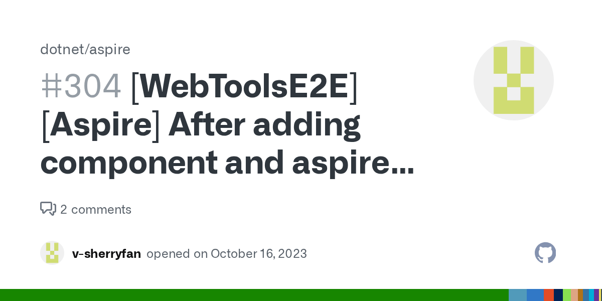 [ToolsE2E][Aspire] After adding component and aspirerelated code to
