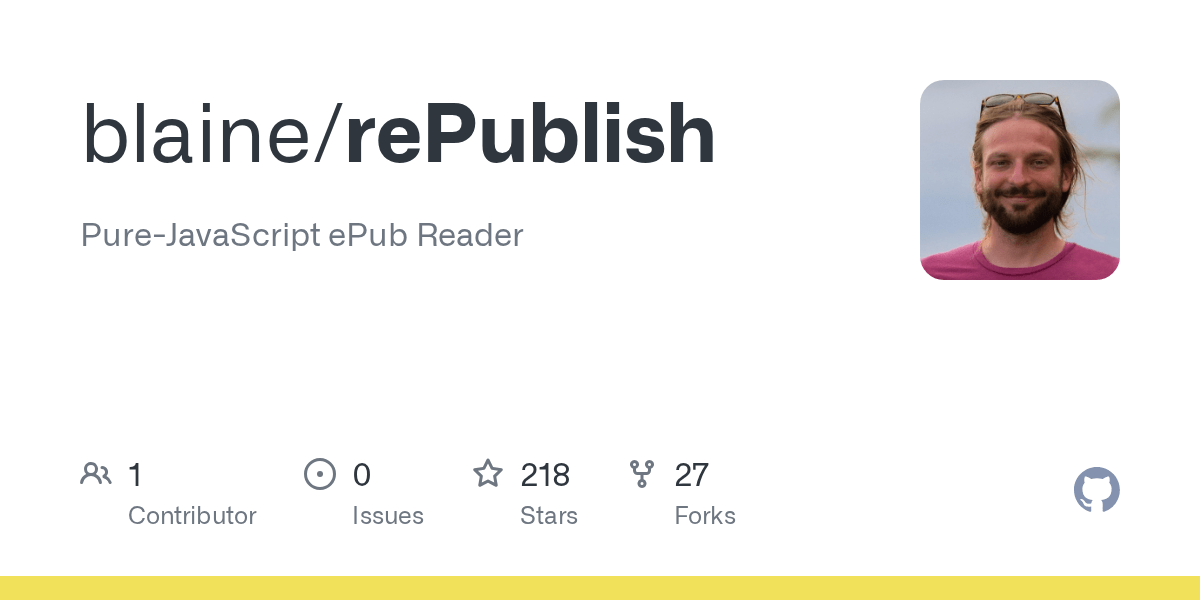 GitHub blaine/rePublish PureJavaScript ePub Reader