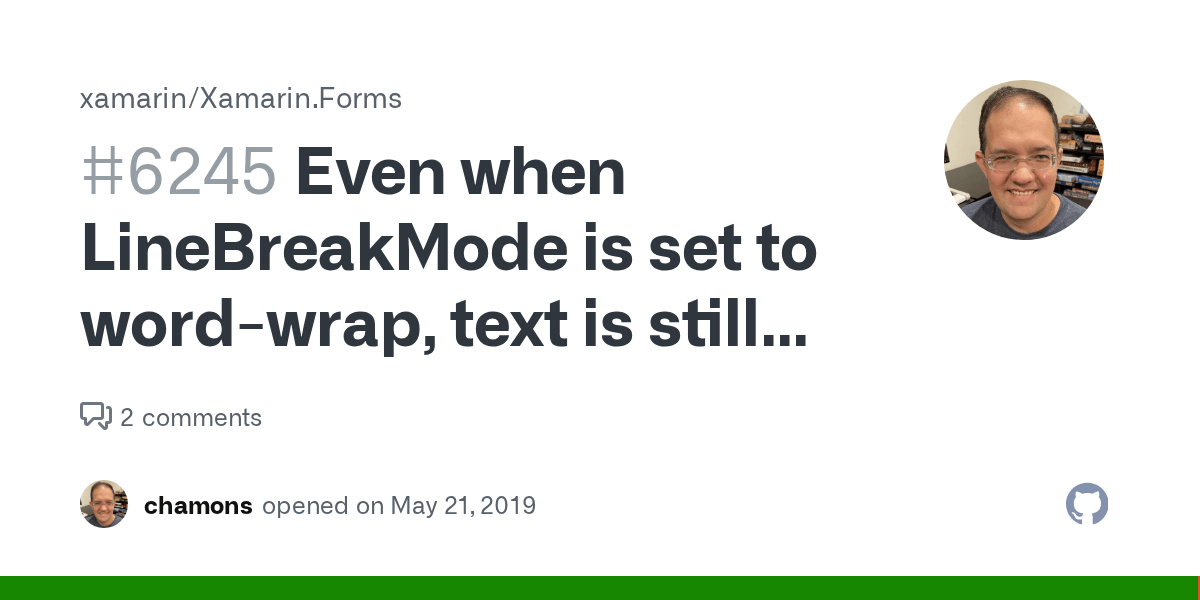 Even when LineBreakMode is set to wordwrap, text is still character