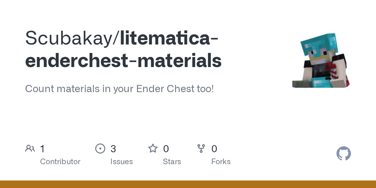 GitHub Scubakay/litematicaenderchestmaterials Count materials in