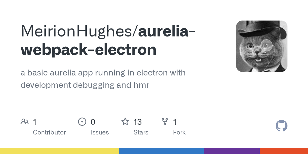 GitHub MeirionHughes/aureliawebpackelectron a basic aurelia app running in electron with