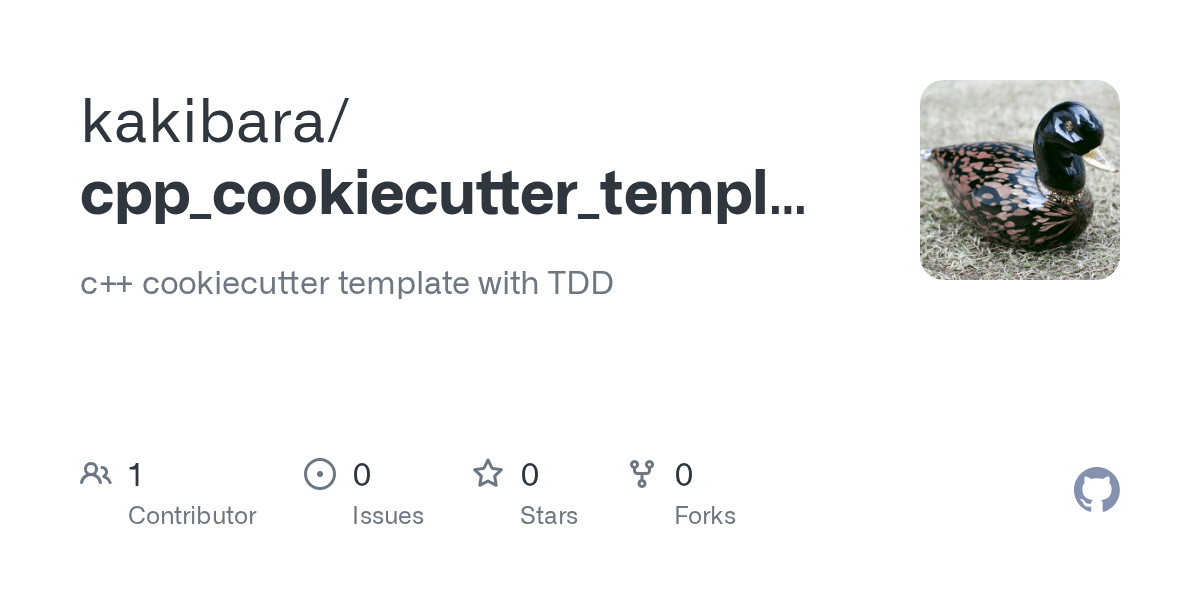 GitHub kakibara/cpp_cookiecutter_template c++ cookiecutter template