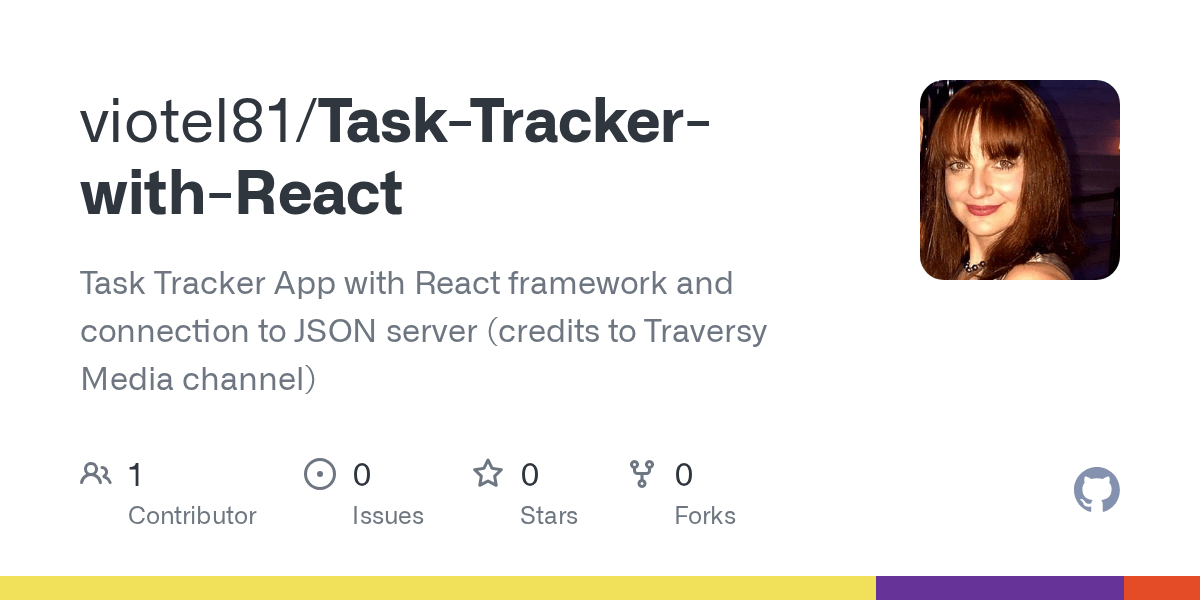 GitHub viotel81/TaskTrackerwithReact Task Tracker App with React