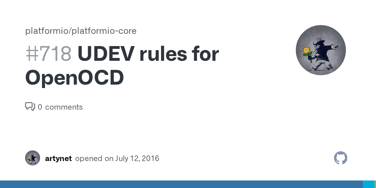UDEV rules for OpenOCD · Issue 718 · platformio/platformiocore · GitHub