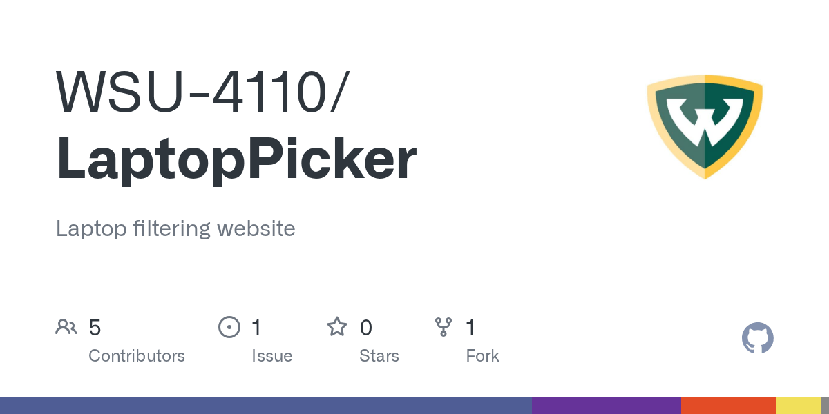 GitHub WSU4110/LaptopPicker Laptop filtering website
