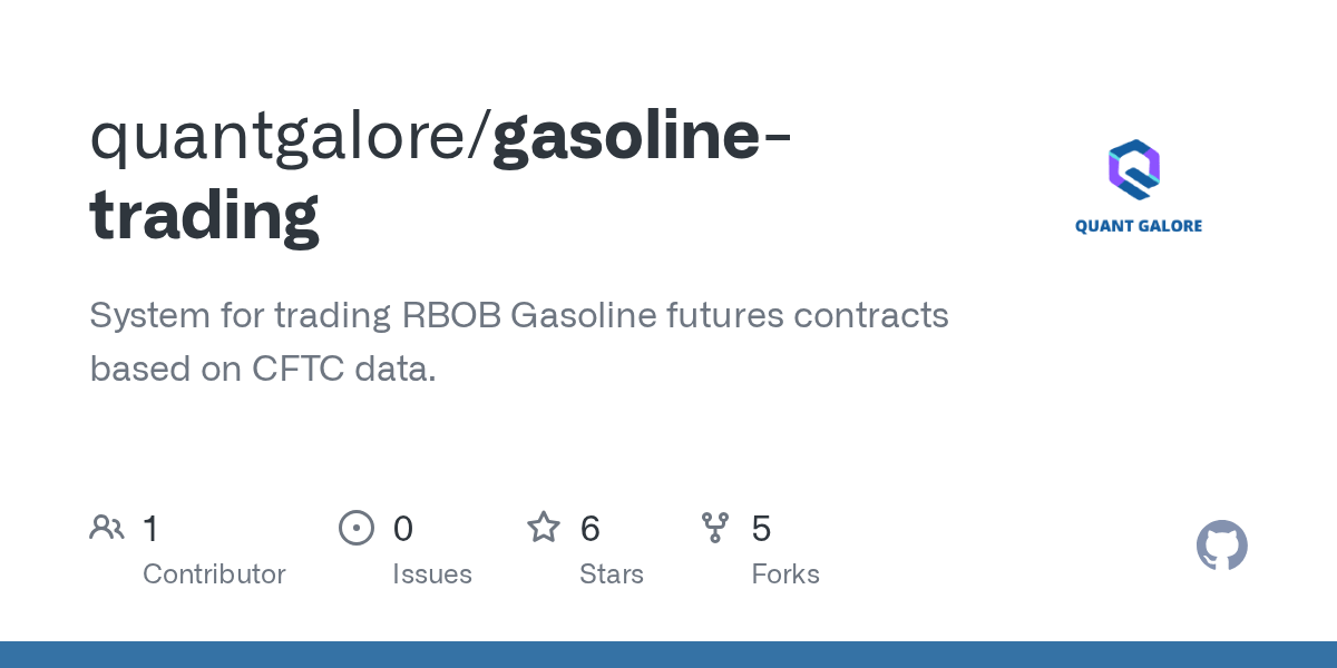 GitHub System for trading RBOB Gasoline